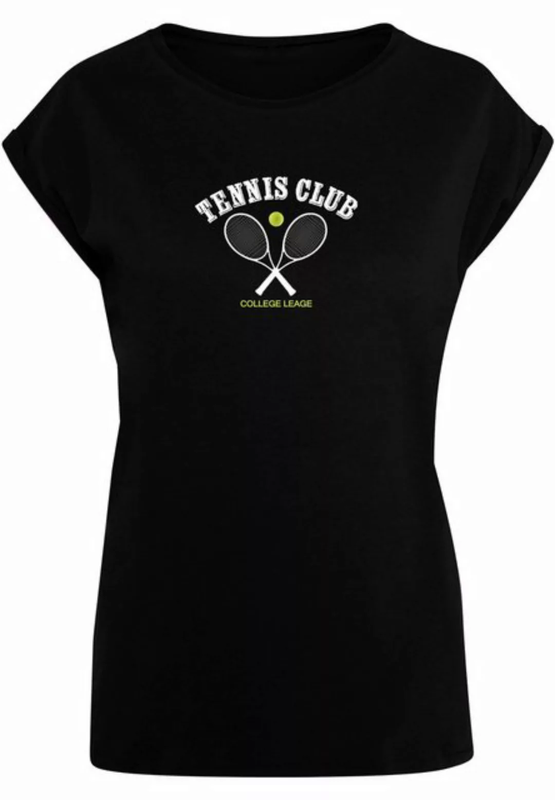 Merchcode T-Shirt Merchcode Damen Ladies Tennis Club Extended Shoulder Tee günstig online kaufen