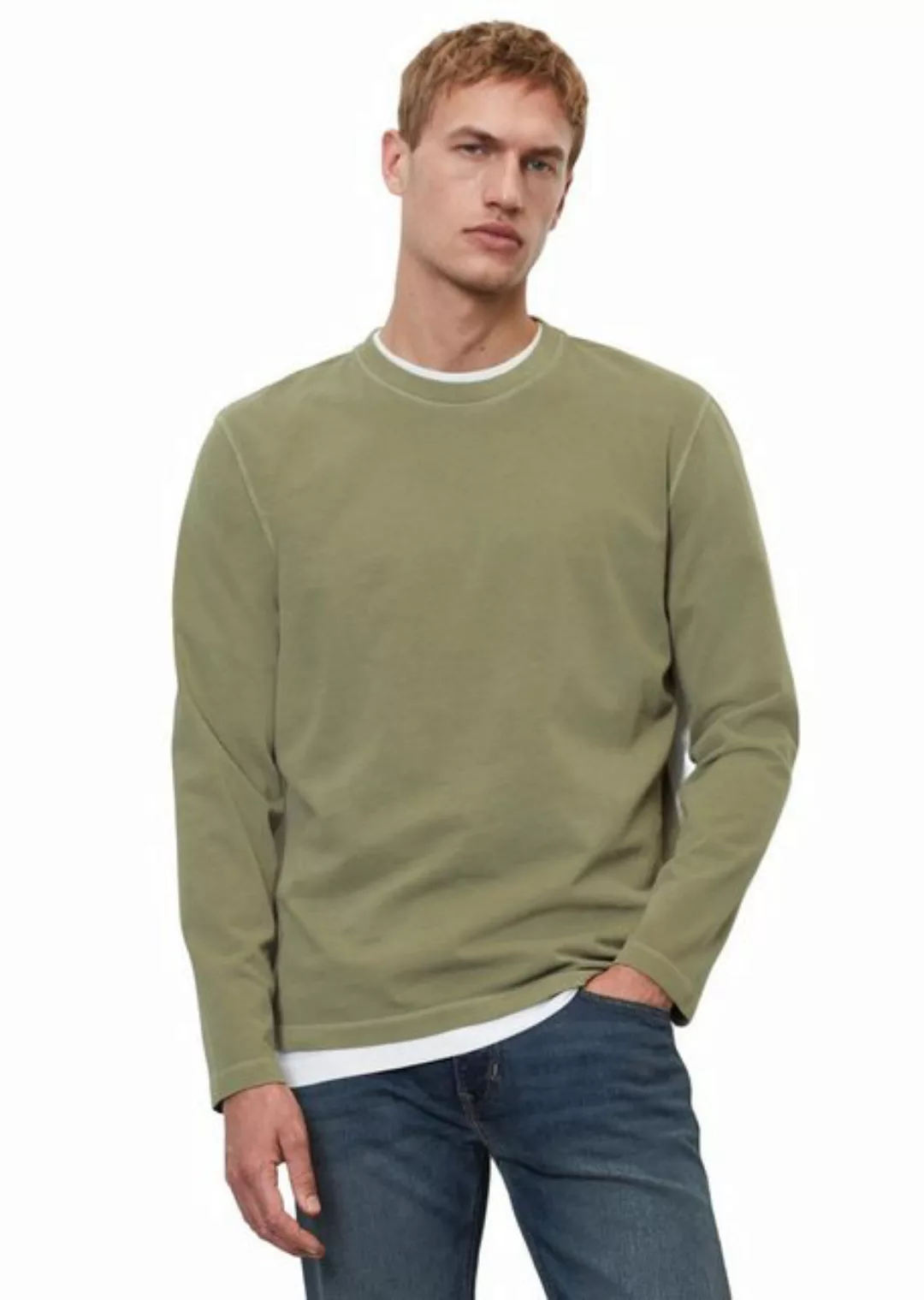 Marc O'Polo Langarmshirt T-shirt, long sleeve, crew neck, embroidery günstig online kaufen
