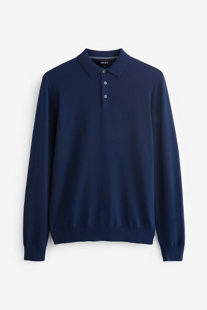 Next Polokragenpullover Langärmeliges Polo-Shirt aus Feinstrick (1-tlg) günstig online kaufen