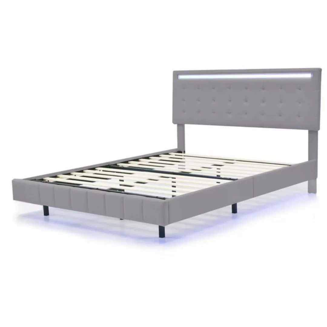 Gotagee Polsterbett Flachbett 140x200 cm LED Doppelbett Gästebett Jugendbet günstig online kaufen