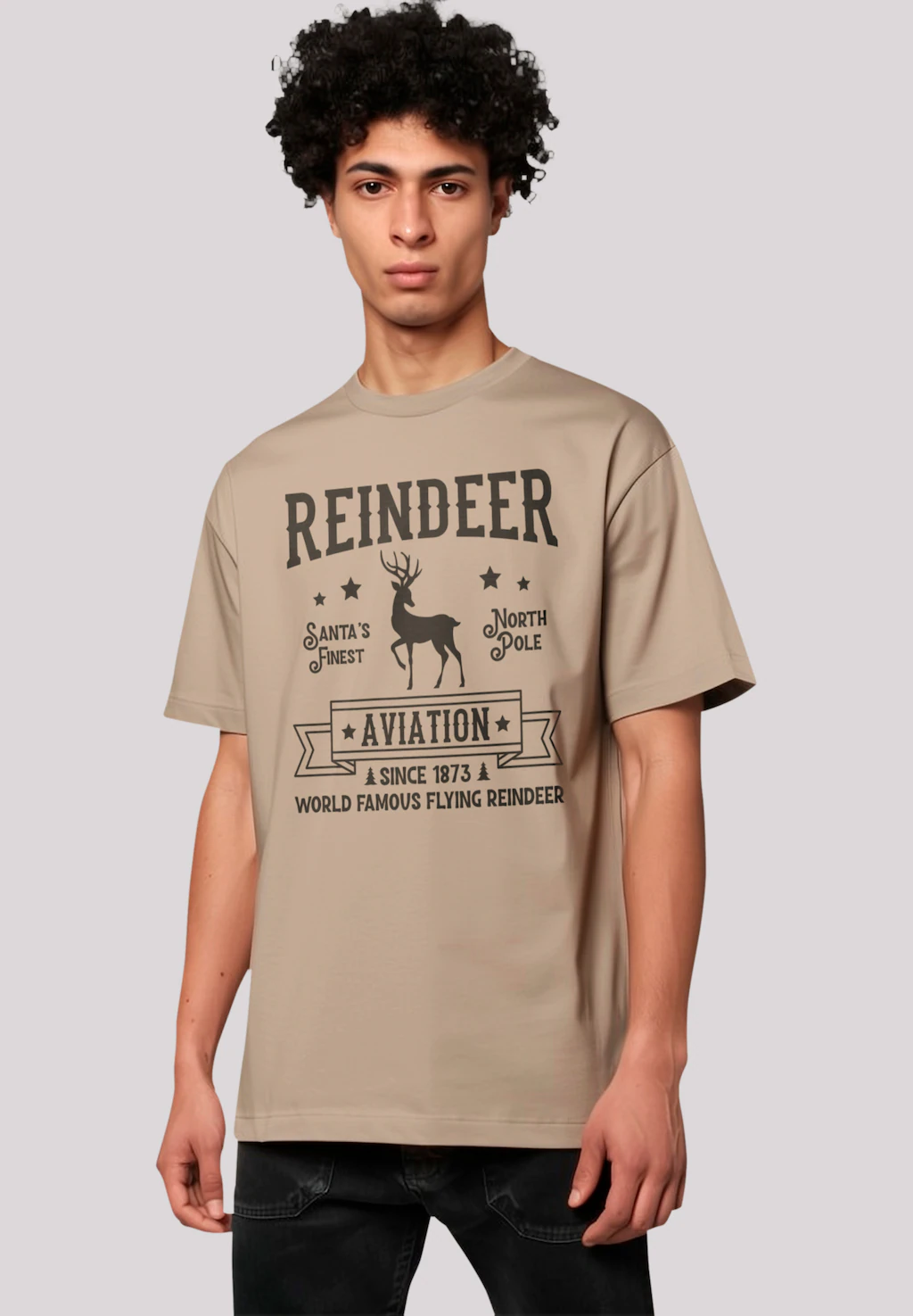 F4NT4STIC T-Shirt "Reindeer Aviation Retro Weihnachts Sign", Premium Qualit günstig online kaufen