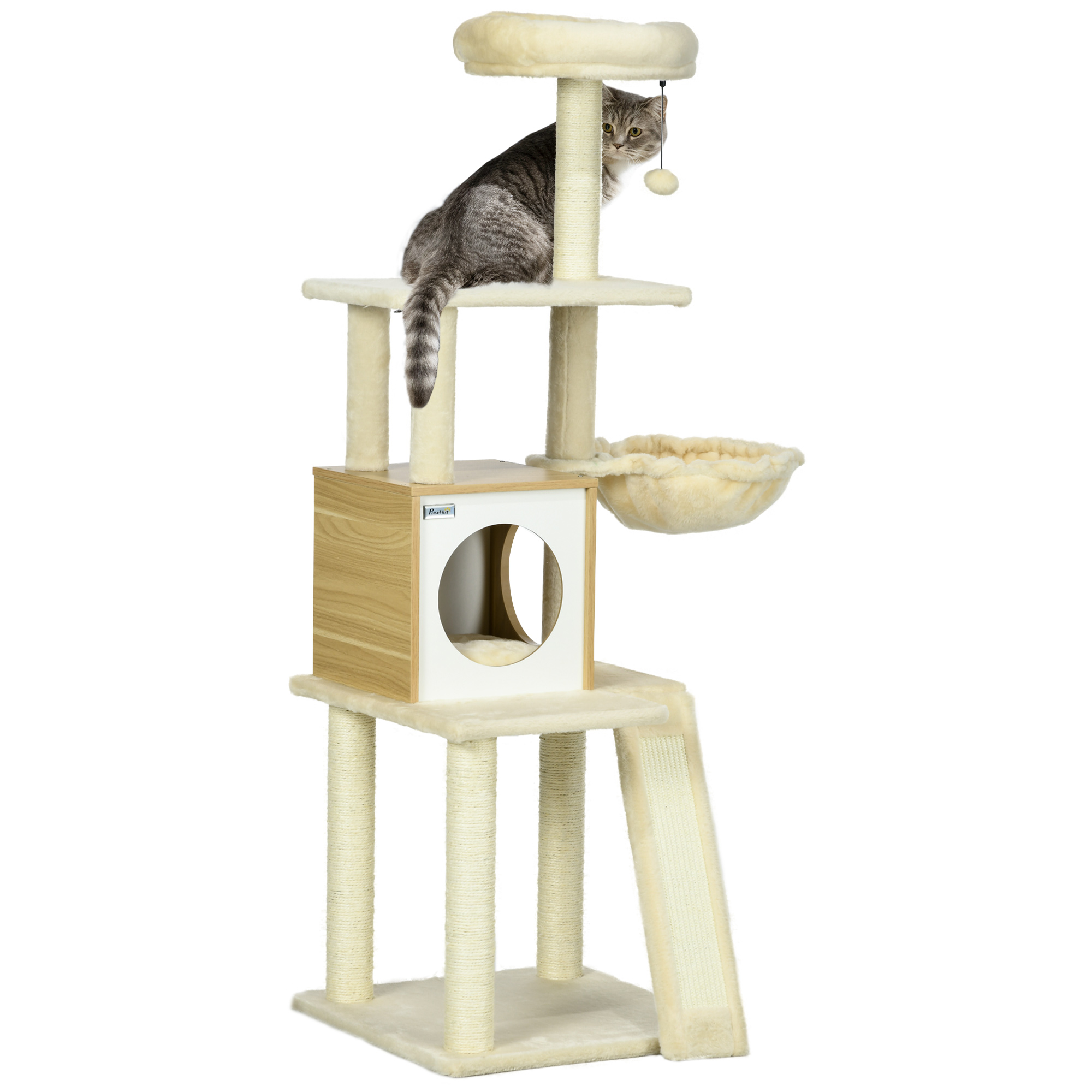 PawHut Kratzbaum beige Polypropylen B/H/L: ca. 48,5x48,5x141,5 cm günstig online kaufen