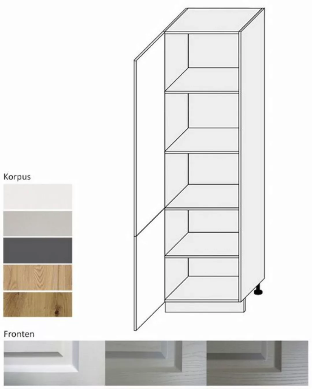 Feldmann-Wohnen Vorratsschrank Elbing (Elbing, 1-St) 60cm Front- und Korpus günstig online kaufen