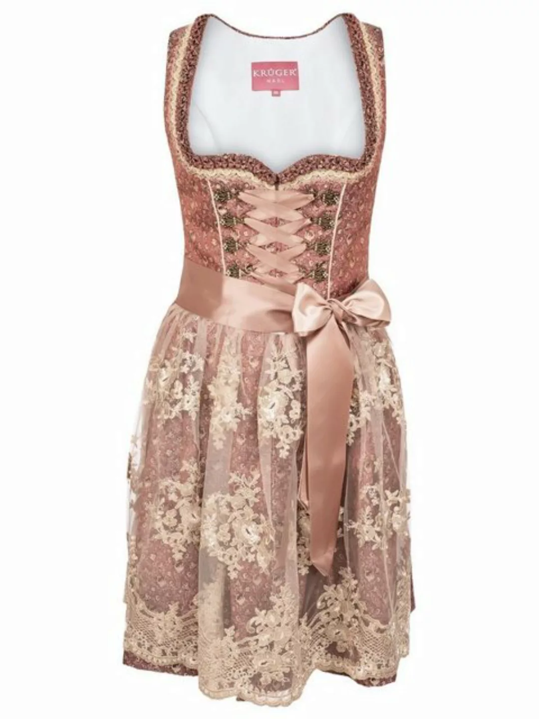 KRÜGER MADL & BUAM Trachtenkleid Mini Dirndl 2tlg. 50cm AYLA rost günstig online kaufen