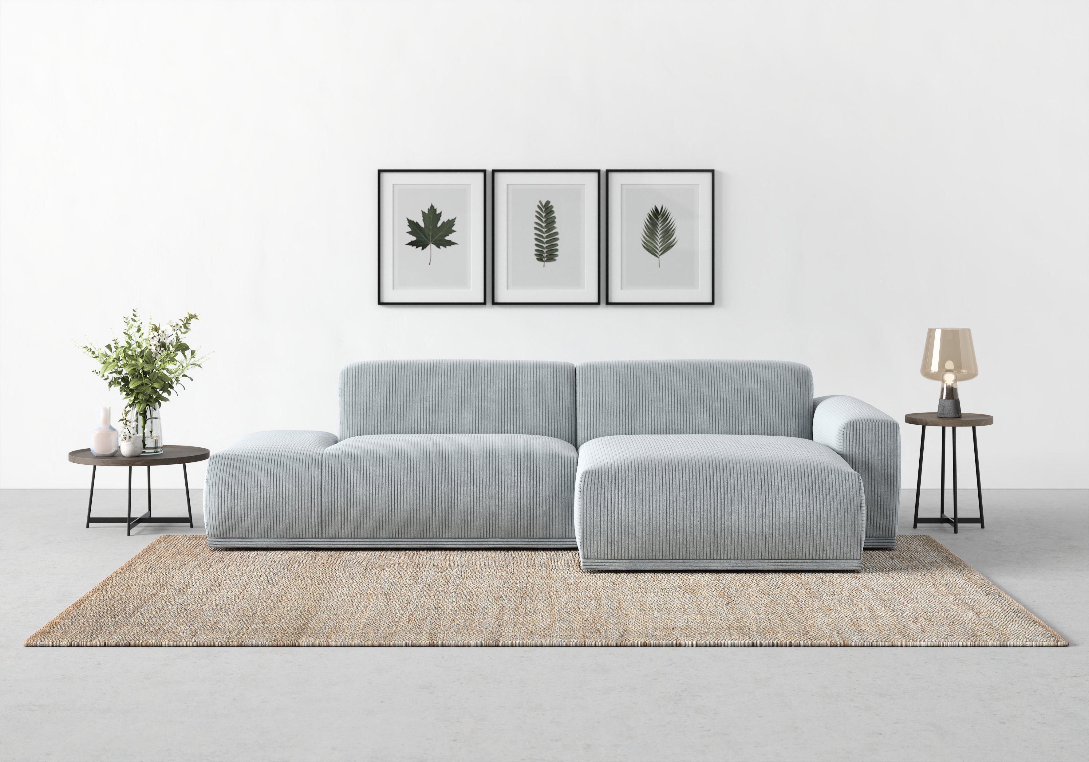 TRENDMANUFAKTUR Ecksofa Braga, aus 2 Teilen, moderner Cord-Stoff günstig online kaufen