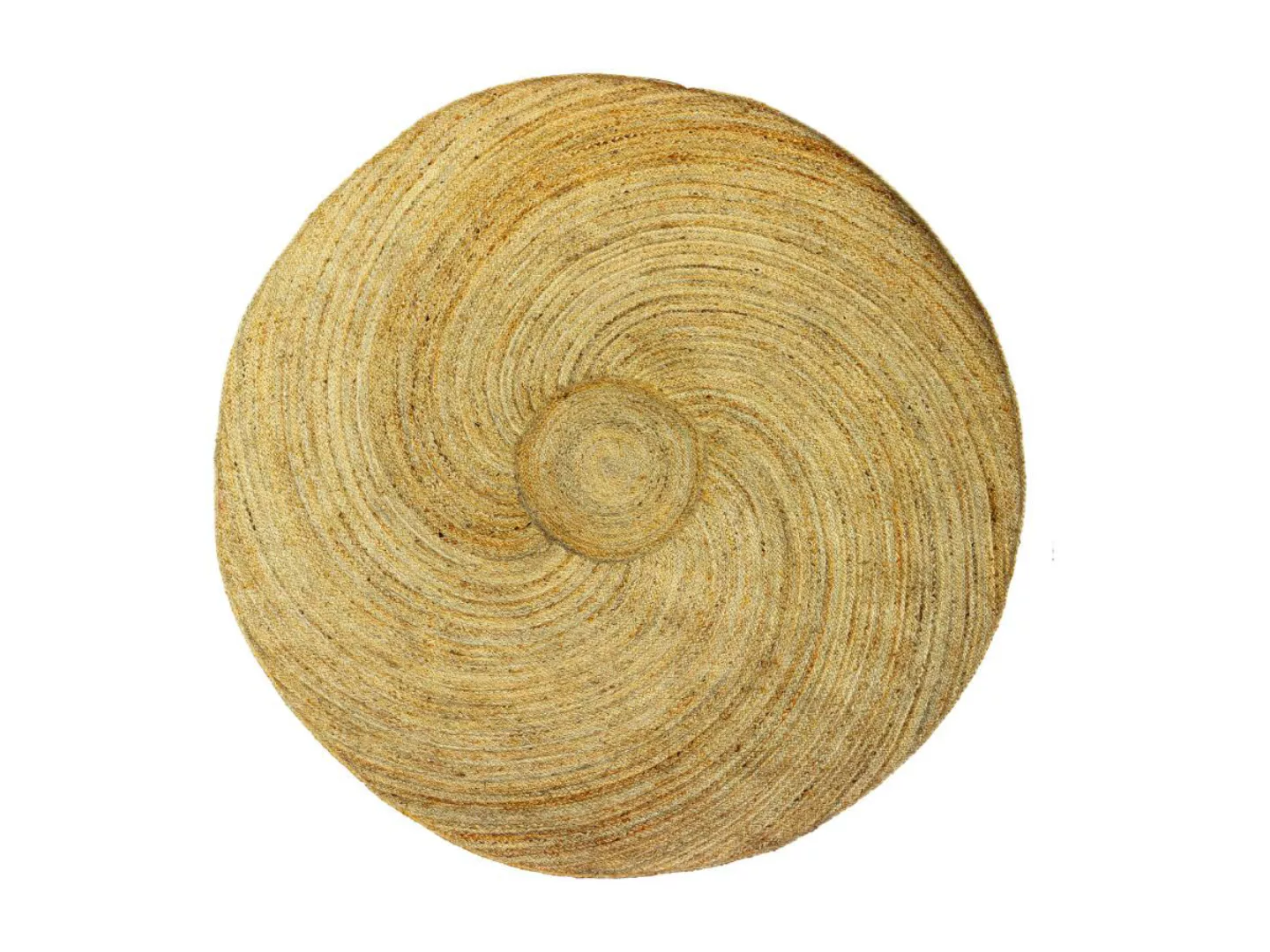 Teppich rund - 100 % Jute - rund geflochten - 200 cm - Naturfarben - KESIA günstig online kaufen