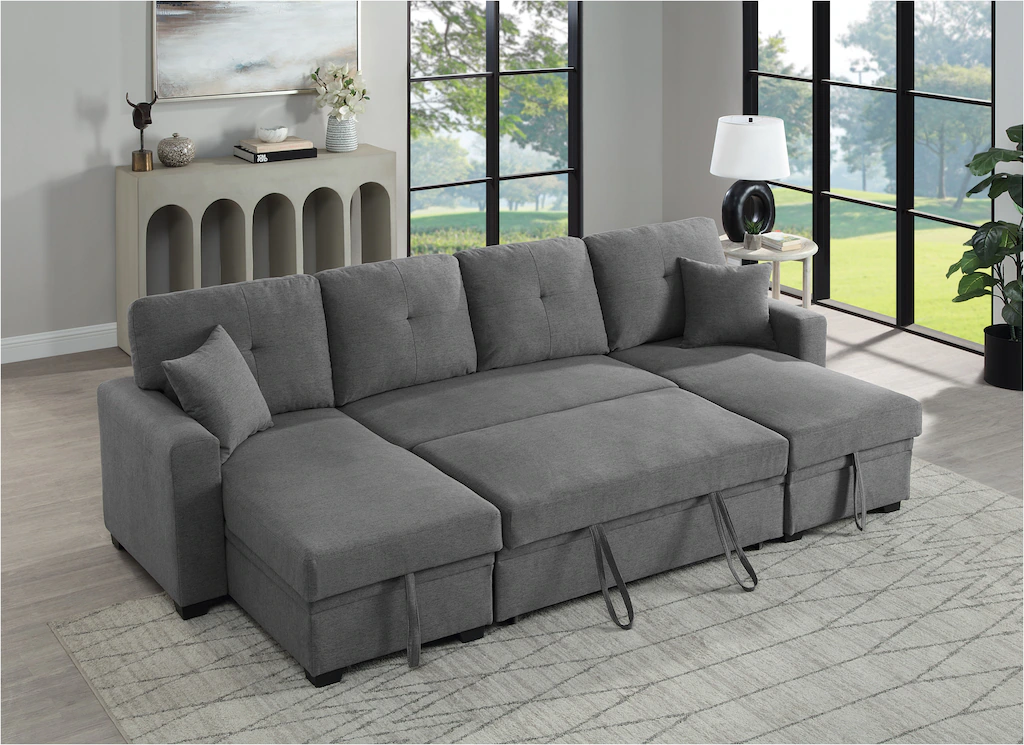 ATLANTIC home collection Wohnlandschaft "Gerrit U-Form", Schlafsofa, mit 2 günstig online kaufen