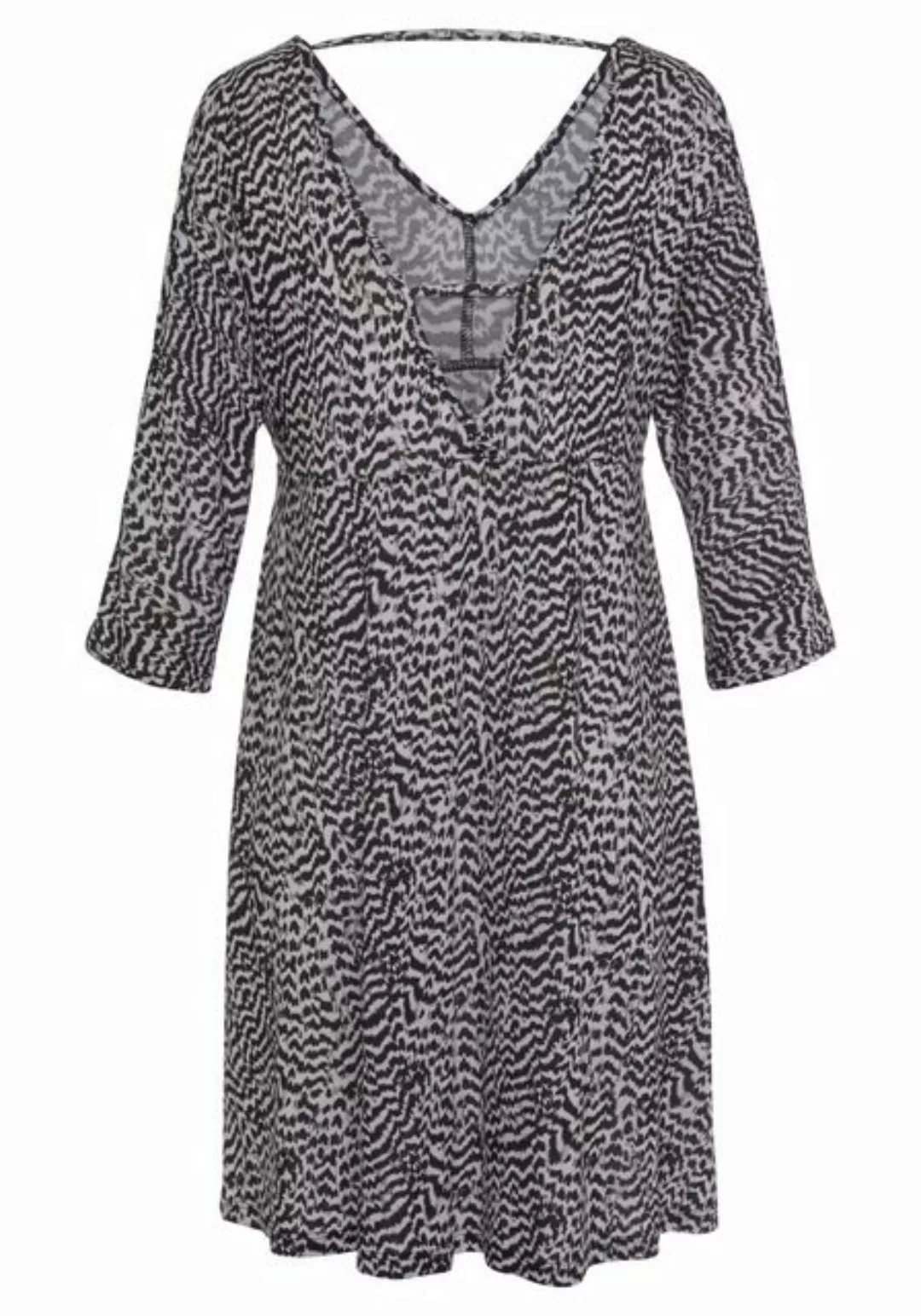 Vivance Jerseykleid mit Animalprint und V-Ausschnitt, 3/4-Ärmel, Sommerklei günstig online kaufen