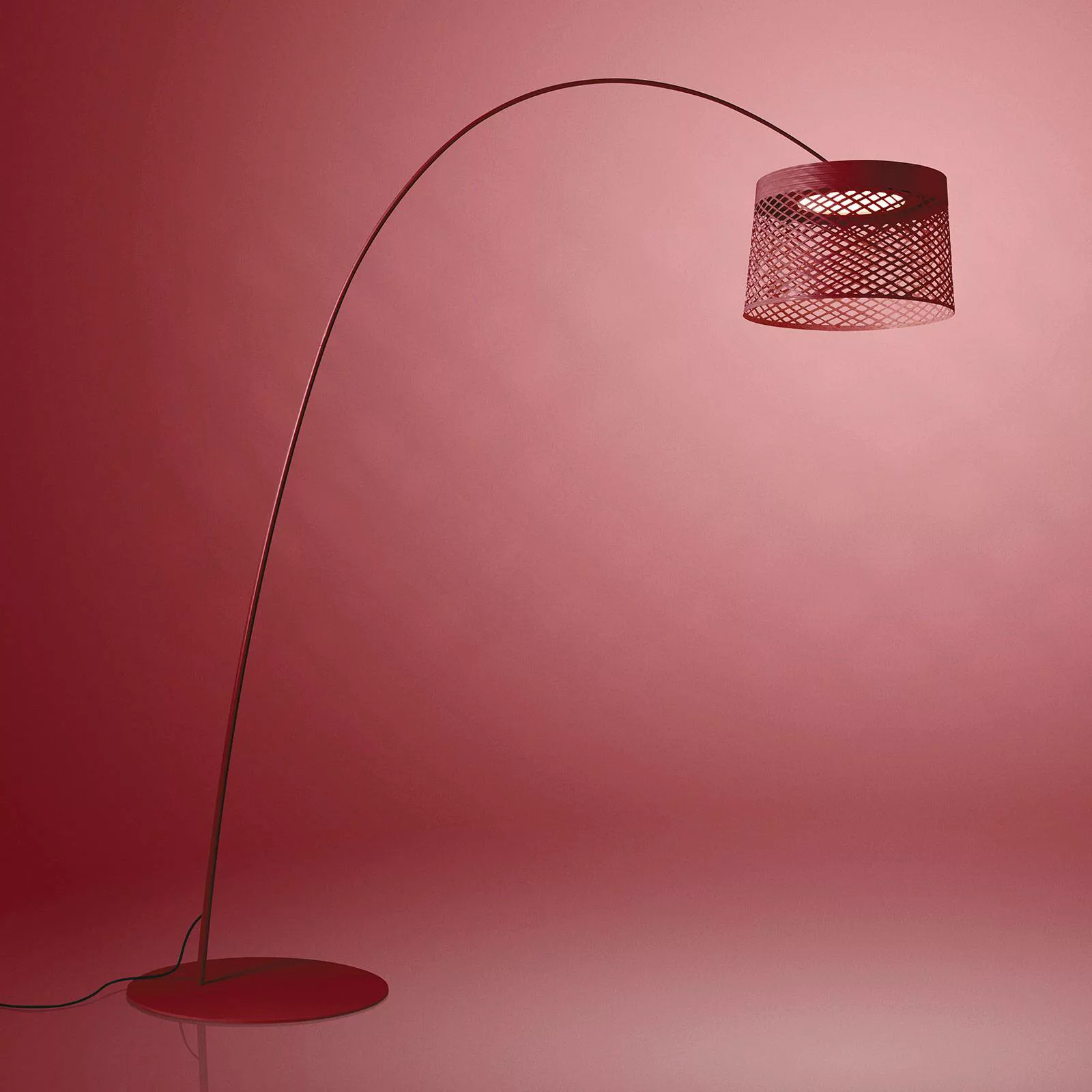 Foscarini Twiggy Grid LED-Bogenleuchte, karminrot günstig online kaufen