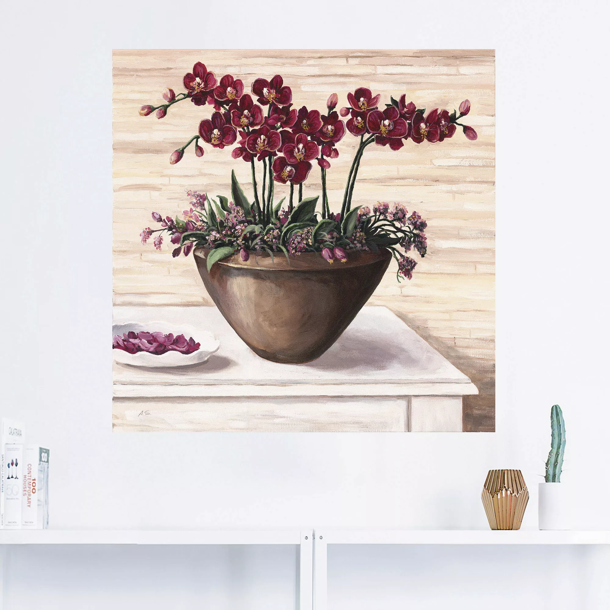 Artland Wandbild »Orchideen in Bordeaux«, Blumen, (1 St.) günstig online kaufen