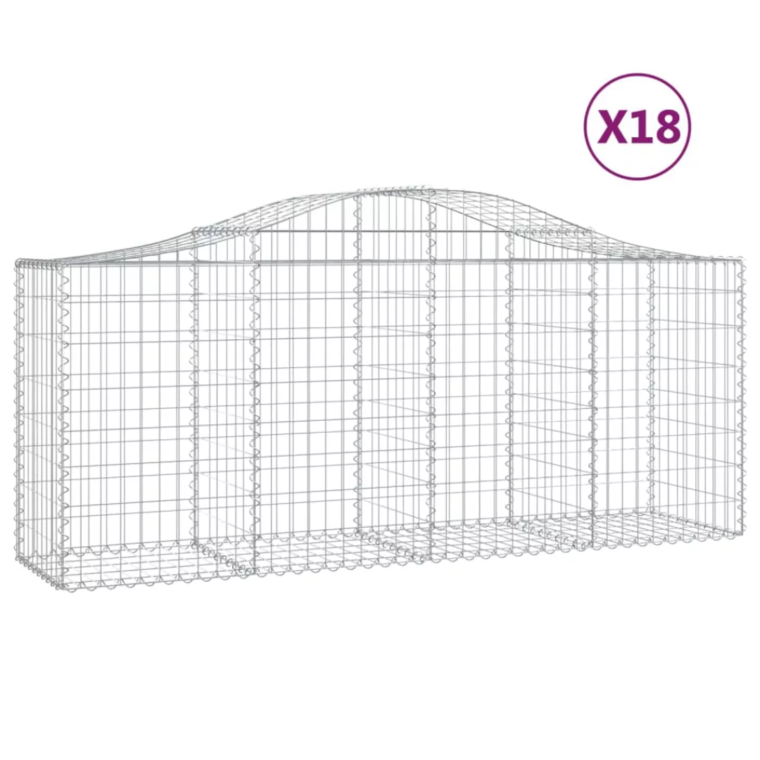 Vidaxl Gabionen Mit Hochbogen 18 Stk. 200x50x80/100cm Verzinktes Eisen günstig online kaufen