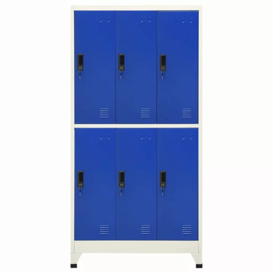 vidaXL Mehrzweckschrank Schließfachschrank Grau und Blau 90x45x180 cm Stahl günstig online kaufen