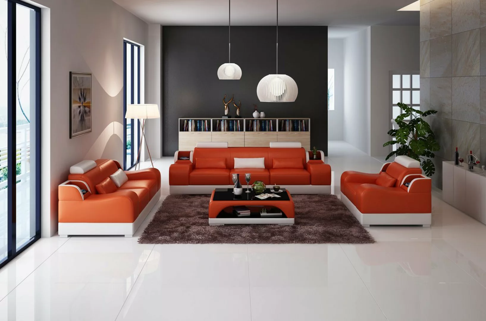 JVmoebel Sofa Design Couch Polster Sofas Leder Modern 3 Sitzer Dreisitzer, günstig online kaufen