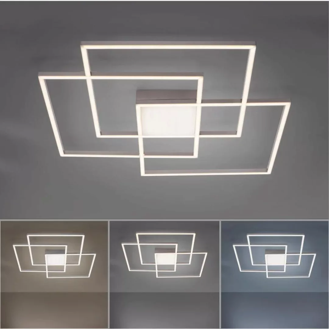 Just Light. LED-Deckenleuchte Asmin Stahl 75 cm x 75 cm CCT günstig online kaufen