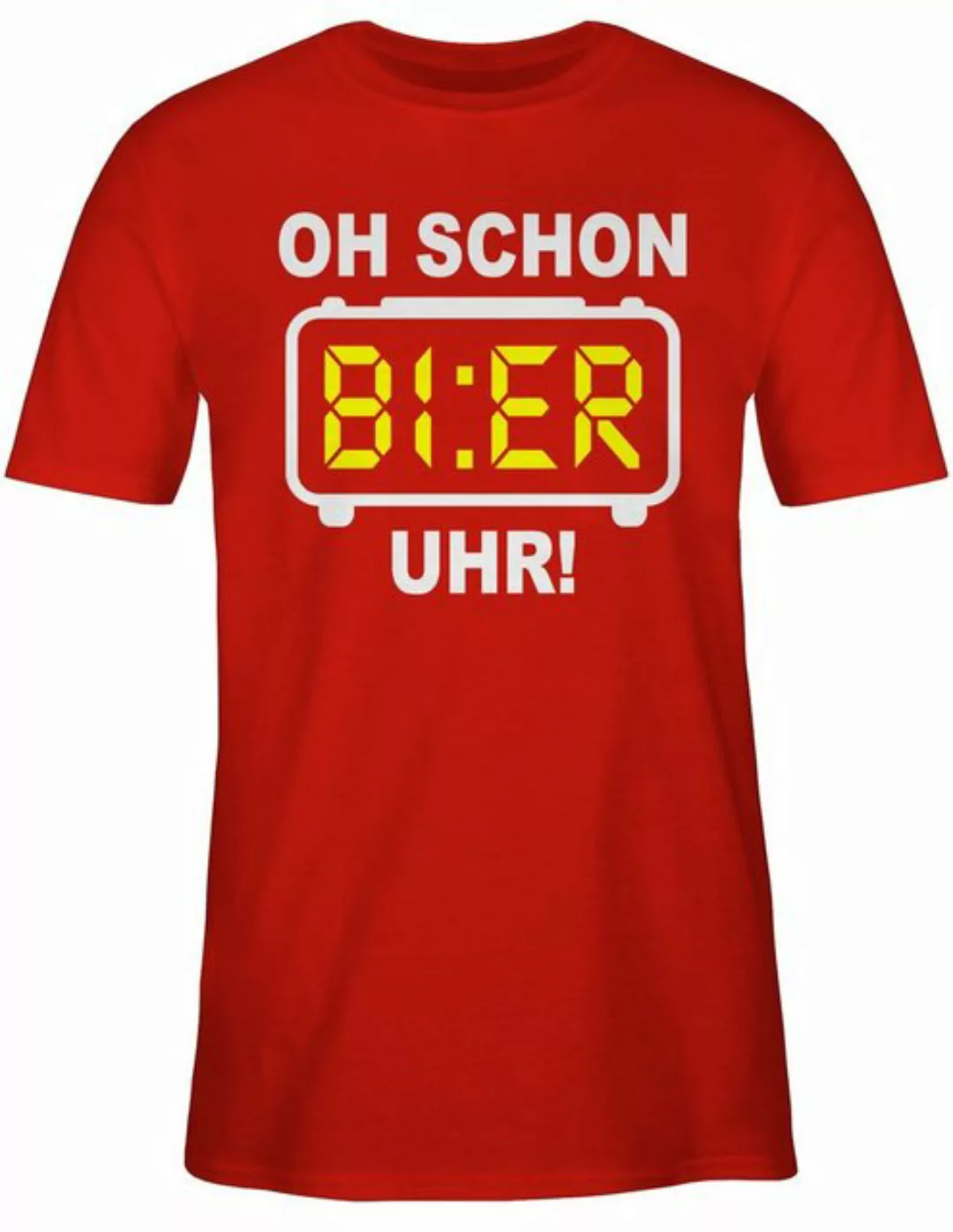 Shirtracer T-Shirt Oh schon Bier Uhr! Weiß Party & Alkohol Herren günstig online kaufen