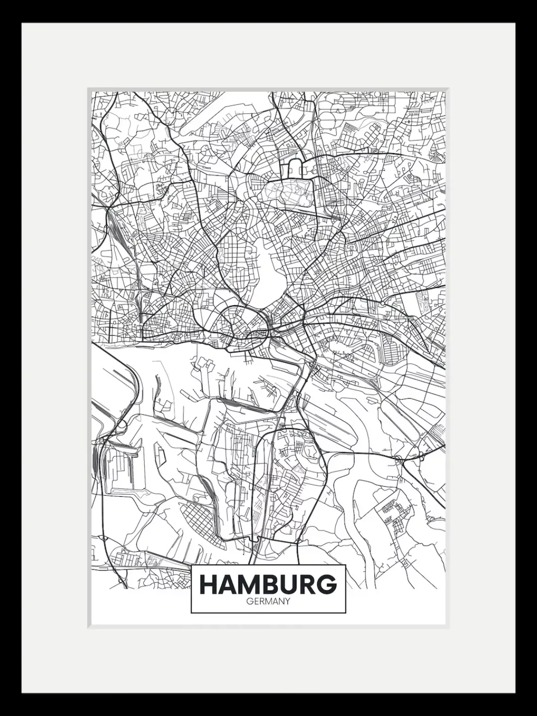 queence Bild »Hamburg Stadtkarte«, Städte, (1 St.) günstig online kaufen