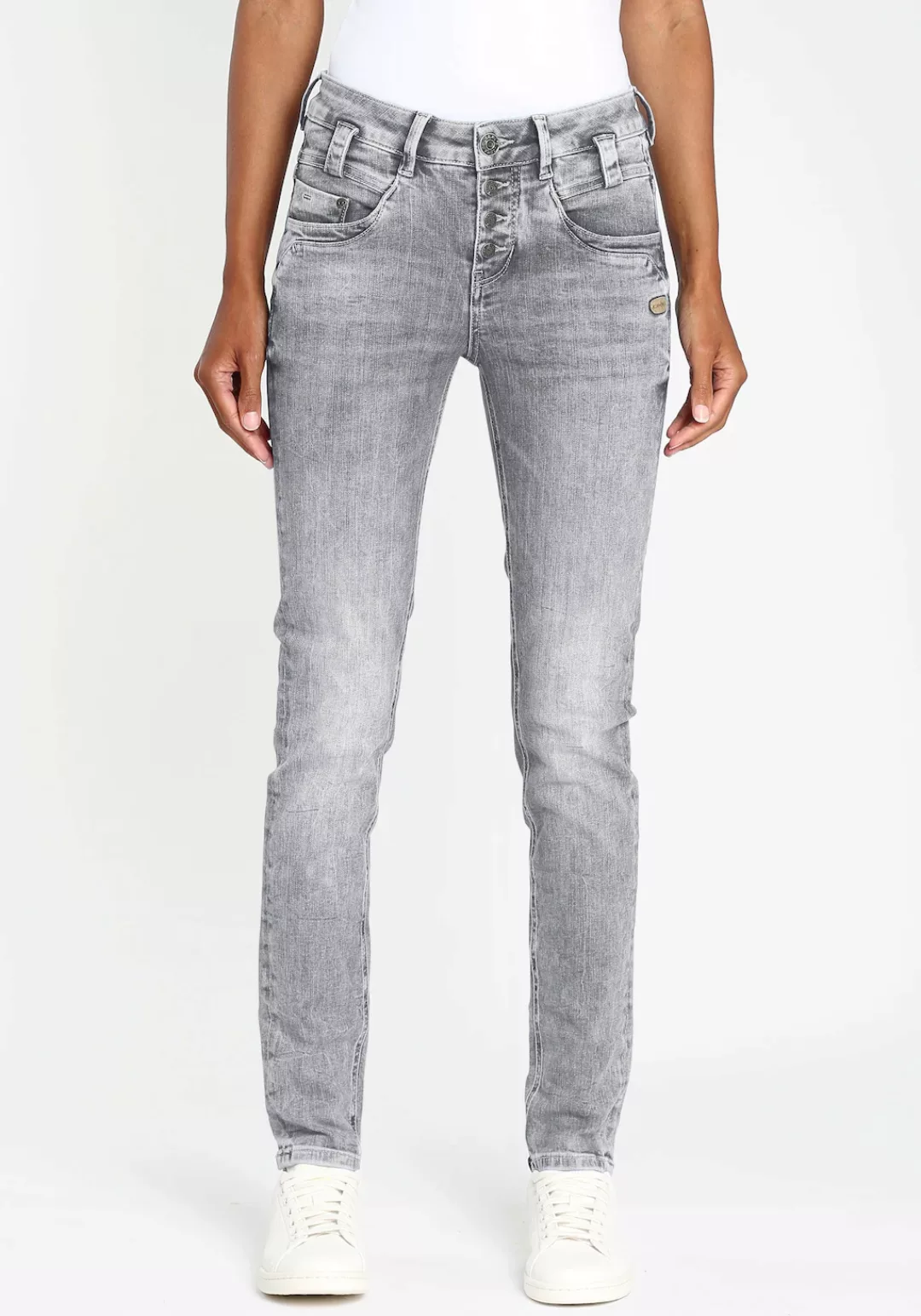 GANG Slim-fit-Jeans "94CARLI", mit offener Knopfleiste günstig online kaufen