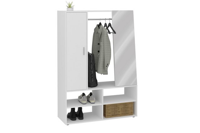 FMD Möbel Garderobenschrank in weiß - 105x151,3x39,7cm (BxHxT) günstig online kaufen