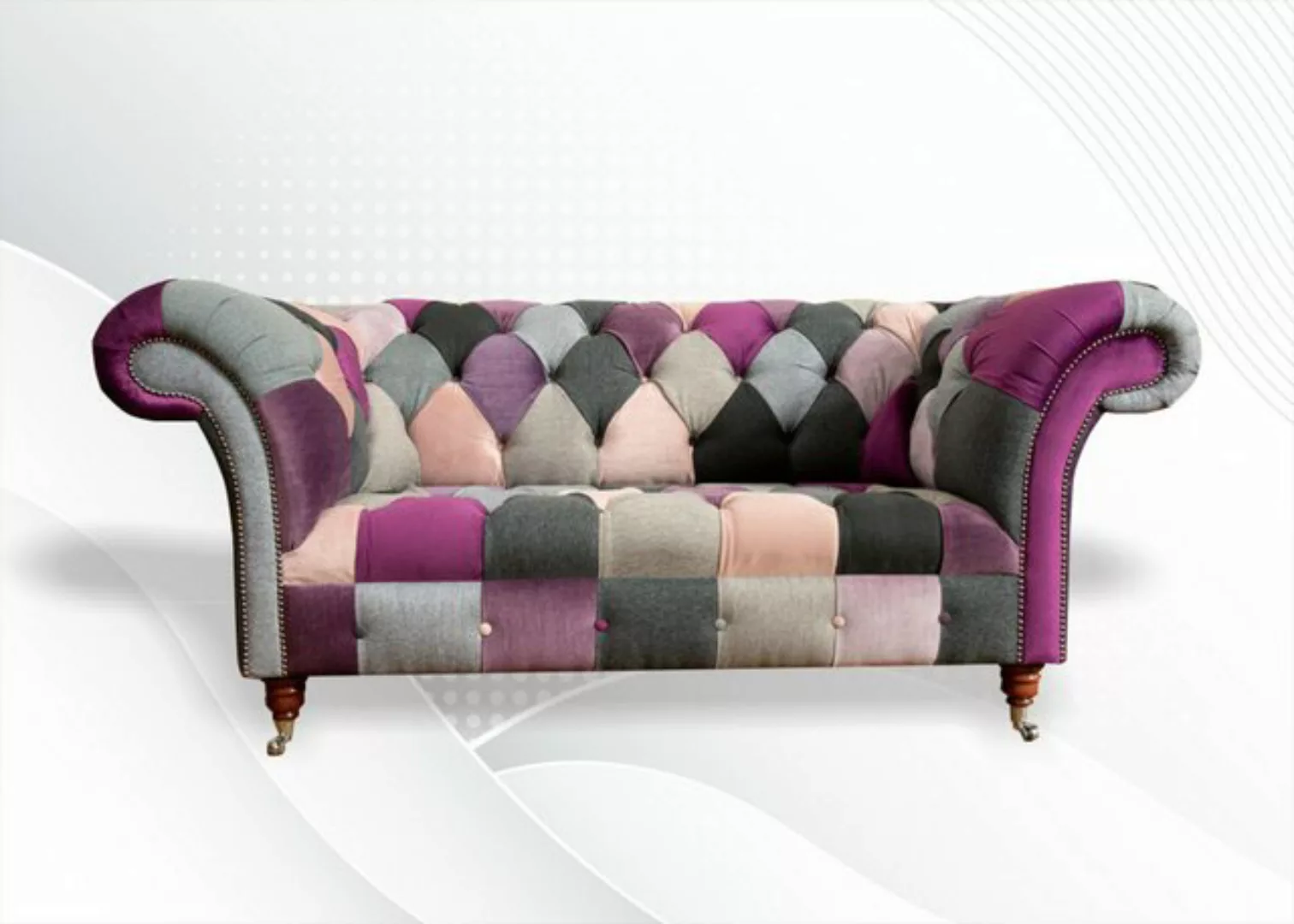 Xlmoebel Sofa Buntes Chesterfield-Dreisitzer-Sofa mit Stoffbezug für das Wo günstig online kaufen