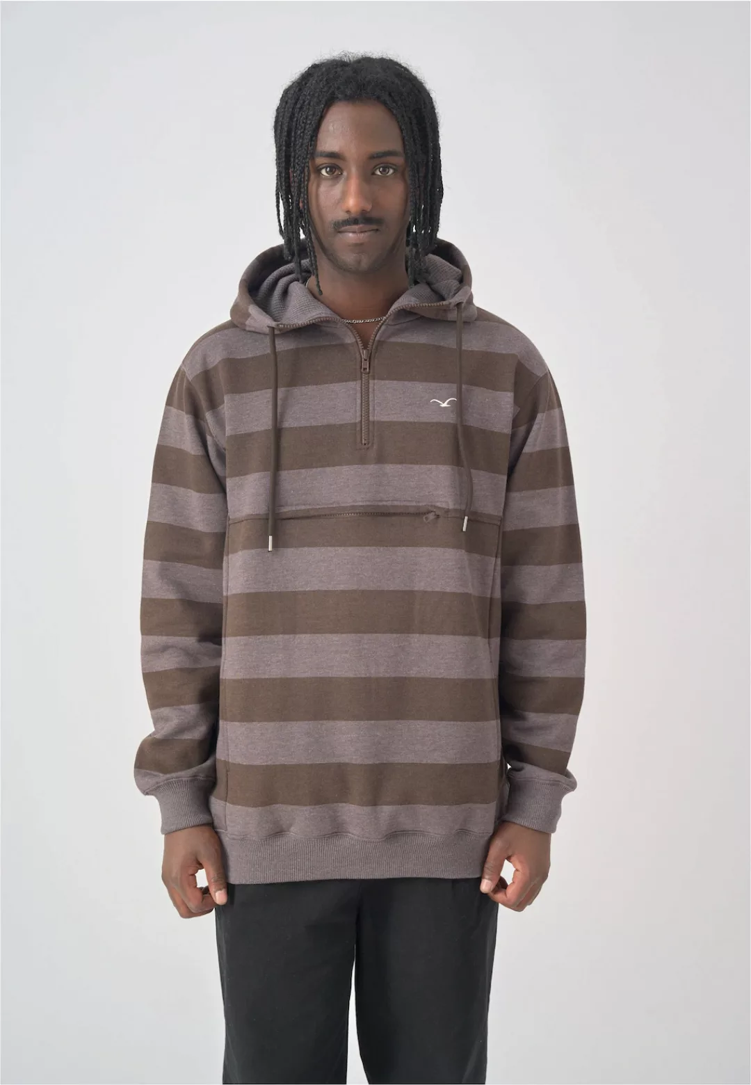 Cleptomanicx Kapuzensweatshirt "Hooded Stripe", mit praktischem Half-Zip günstig online kaufen