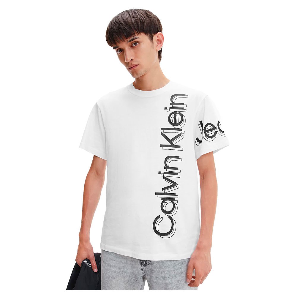 Calvin Klein Jeans Vertical Bold Instit Kurzärmeliges T-shirt M Bright Whit günstig online kaufen