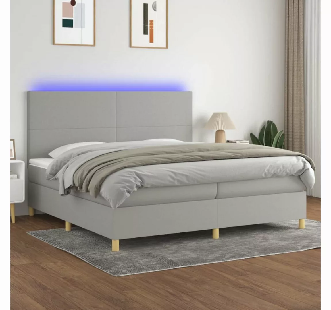 vidaXL Boxspringbett Bett Boxspringbett mit Matratze & Topper & LED (200 x günstig online kaufen