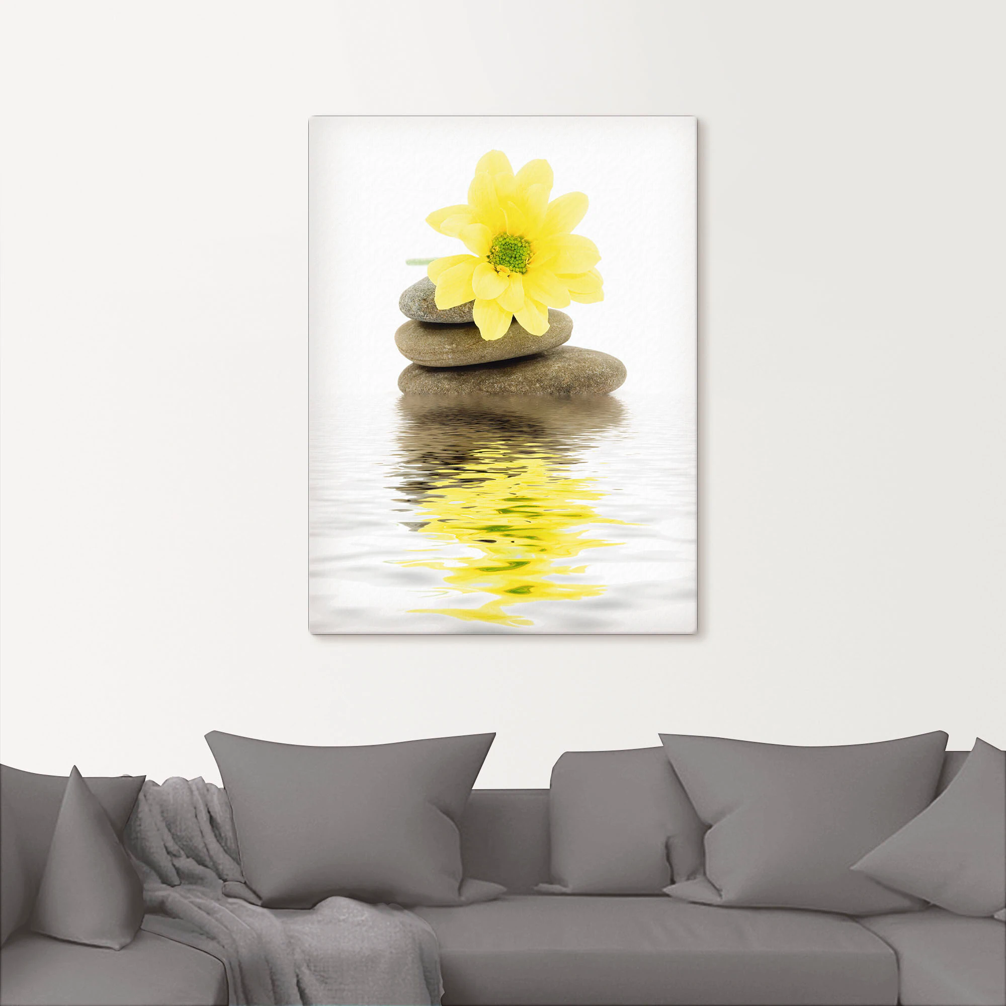 Artland Wandbild "Zen Spa Steine mit Blumen II", Zen, (1 St.), als Alubild, günstig online kaufen