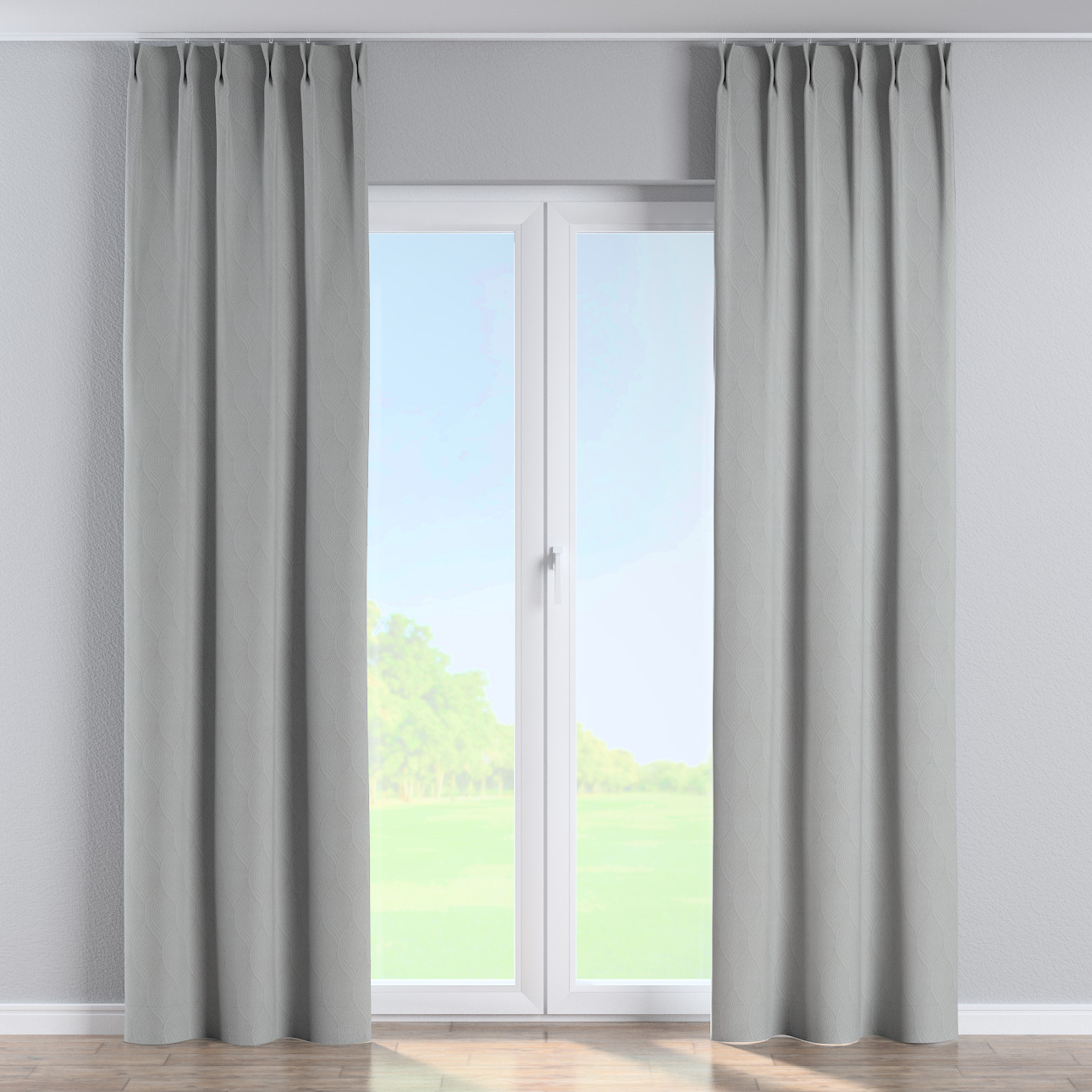 Vorhang mit flämischen 2-er Falten, grau, Blackout (verdunkelnd) (269-19) günstig online kaufen