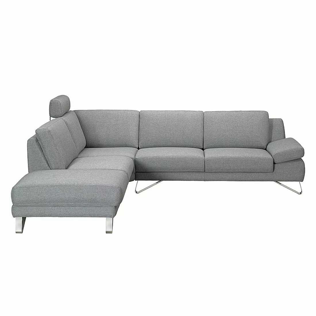 home24 loftscape Ecksofa Silvano I 2,5-Sitzer Grau Webstoff 270x81x232 cm ( günstig online kaufen