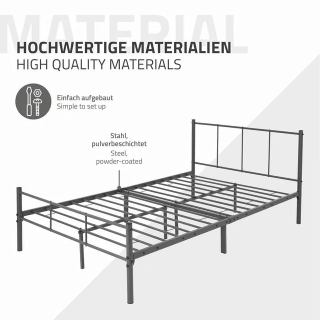 ML-DESIGN Metallbett Bett mit Kopfteil und Lattenrost robust auf Stahlrahme günstig online kaufen