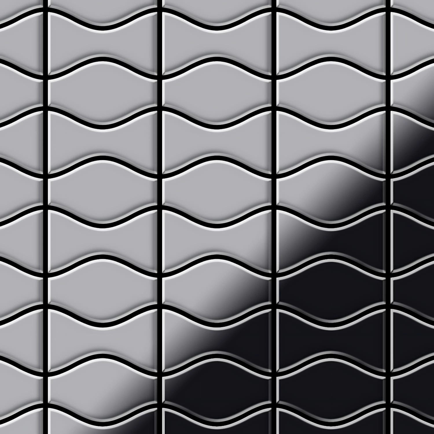 ALLOY Mosaik Fliese Massiv Metall Edelstahl Marine Hochglanz Kismet & Karma günstig online kaufen