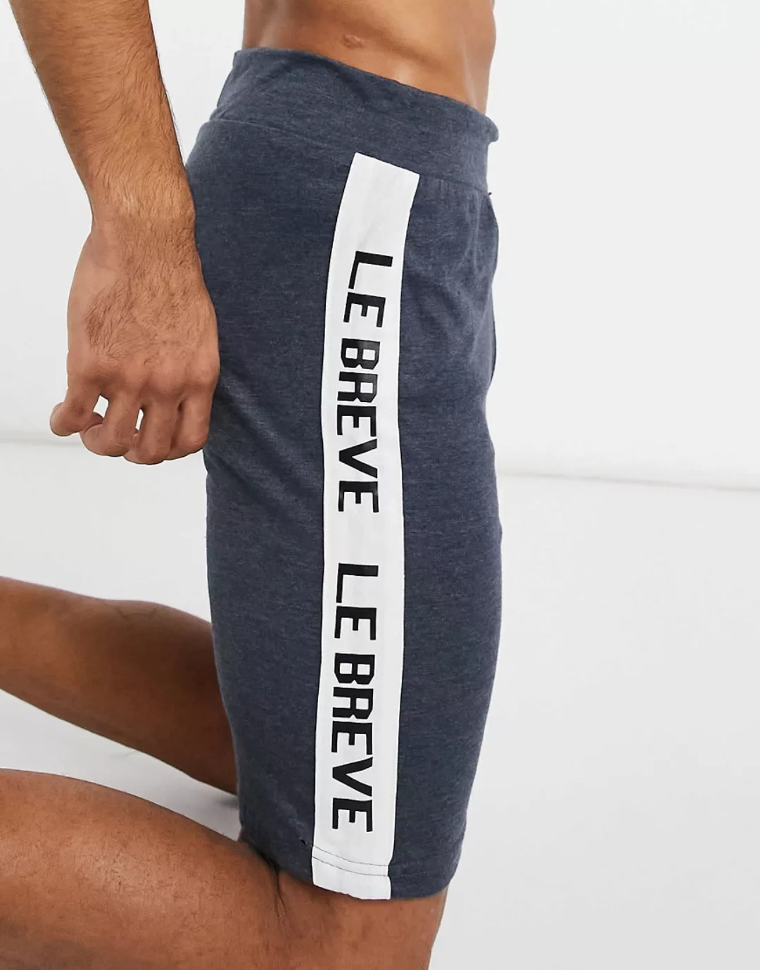 Le Breve – Mix and Match – Lounge-Shorts in Marineblau meliert günstig online kaufen