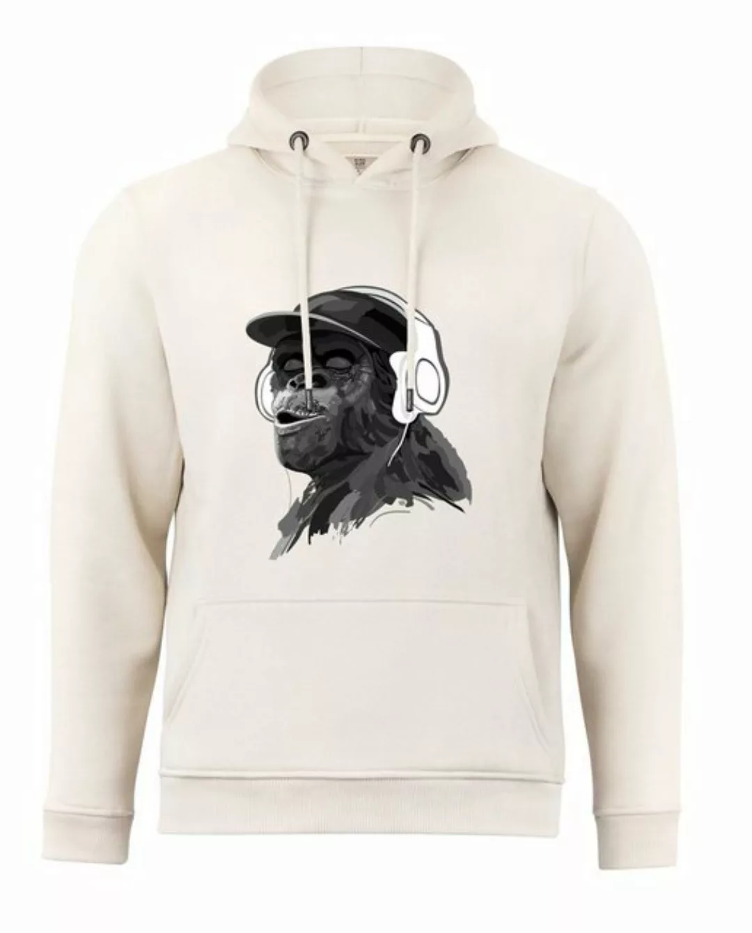 Cotton Prime® Hoodie mit Affenmotiv - Monkey mit DJ-Kopfhörer mit weichem I günstig online kaufen