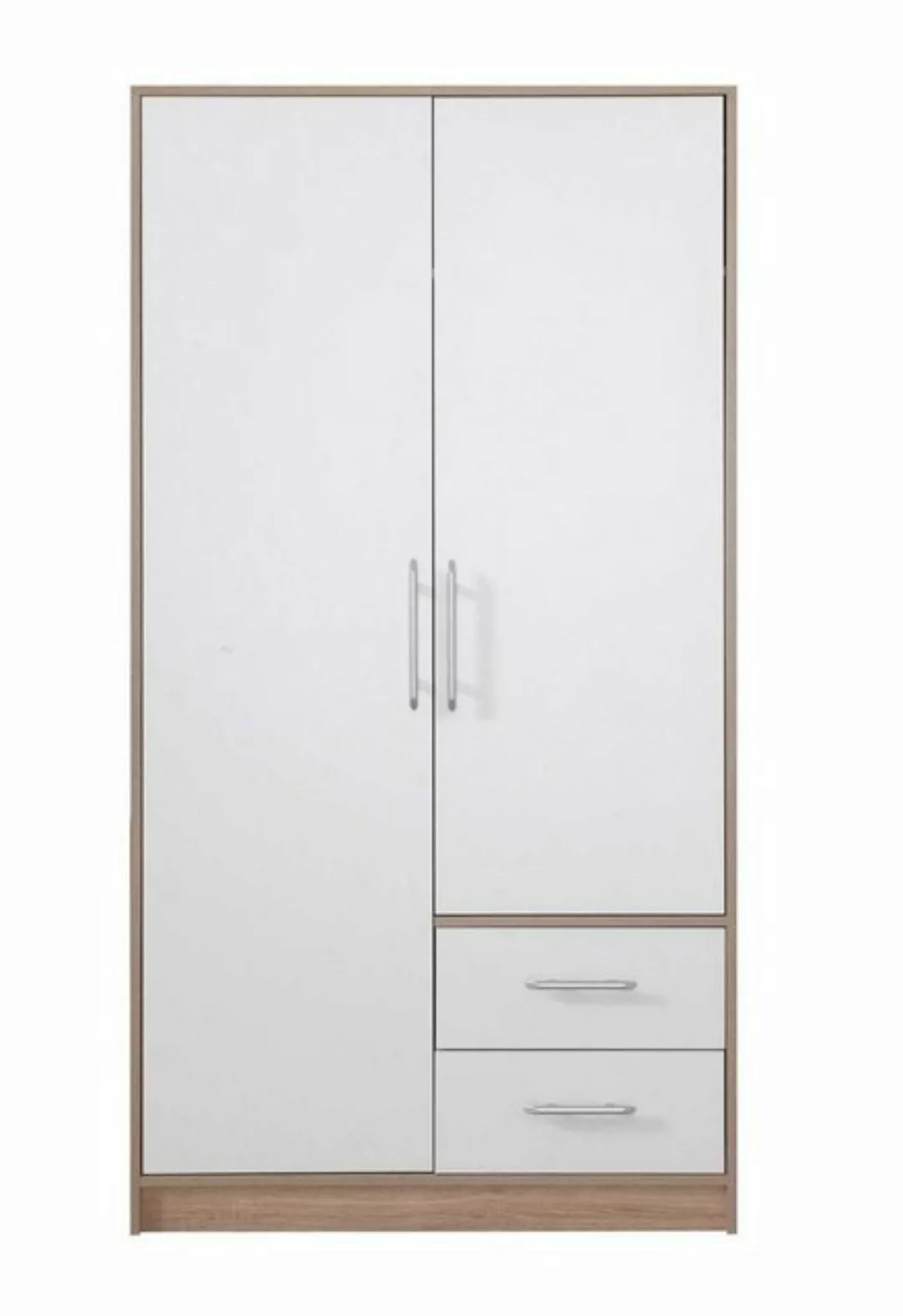 Feldmann-Wohnen Kleiderschrank Smart (1-St) 100x56x190cm Sonoma Eiche weiß günstig online kaufen