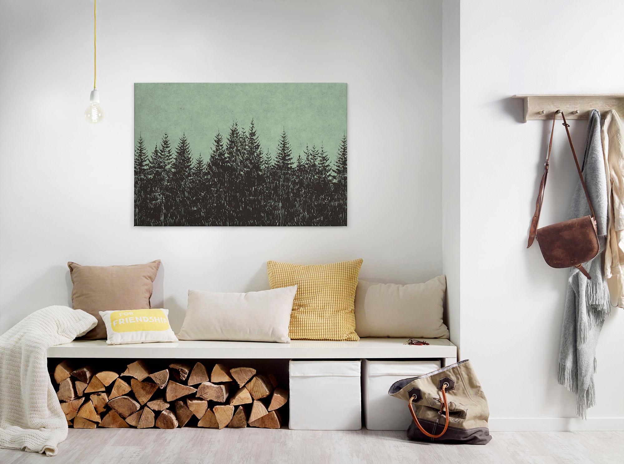 A.S. Création Leinwandbild "black forest", Kunst-Wald-Kinder, (1 St.), Wald günstig online kaufen