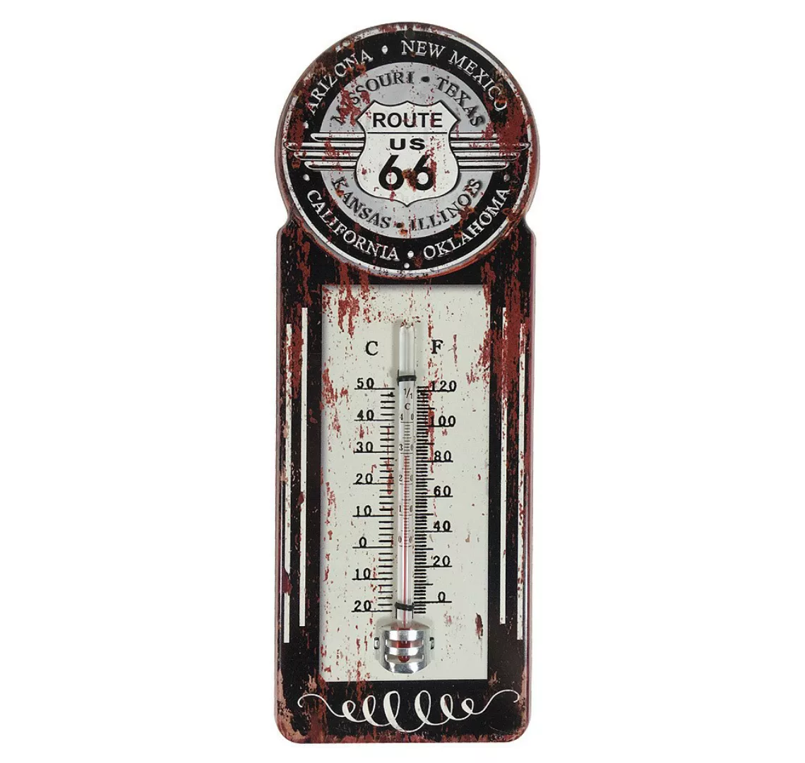 Wandthermometer ROUTE 66 US Roadsign Thermometer Vintage Nostalgie Blechsch günstig online kaufen