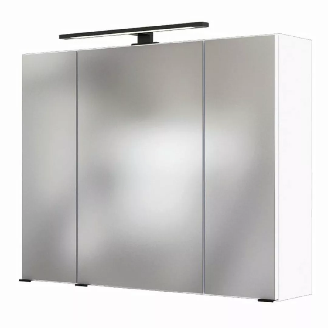 Lomadox Spiegelschrank Badschrank Spiegel Badmöbel 3D LED 80 cm weiß, 80/64 günstig online kaufen