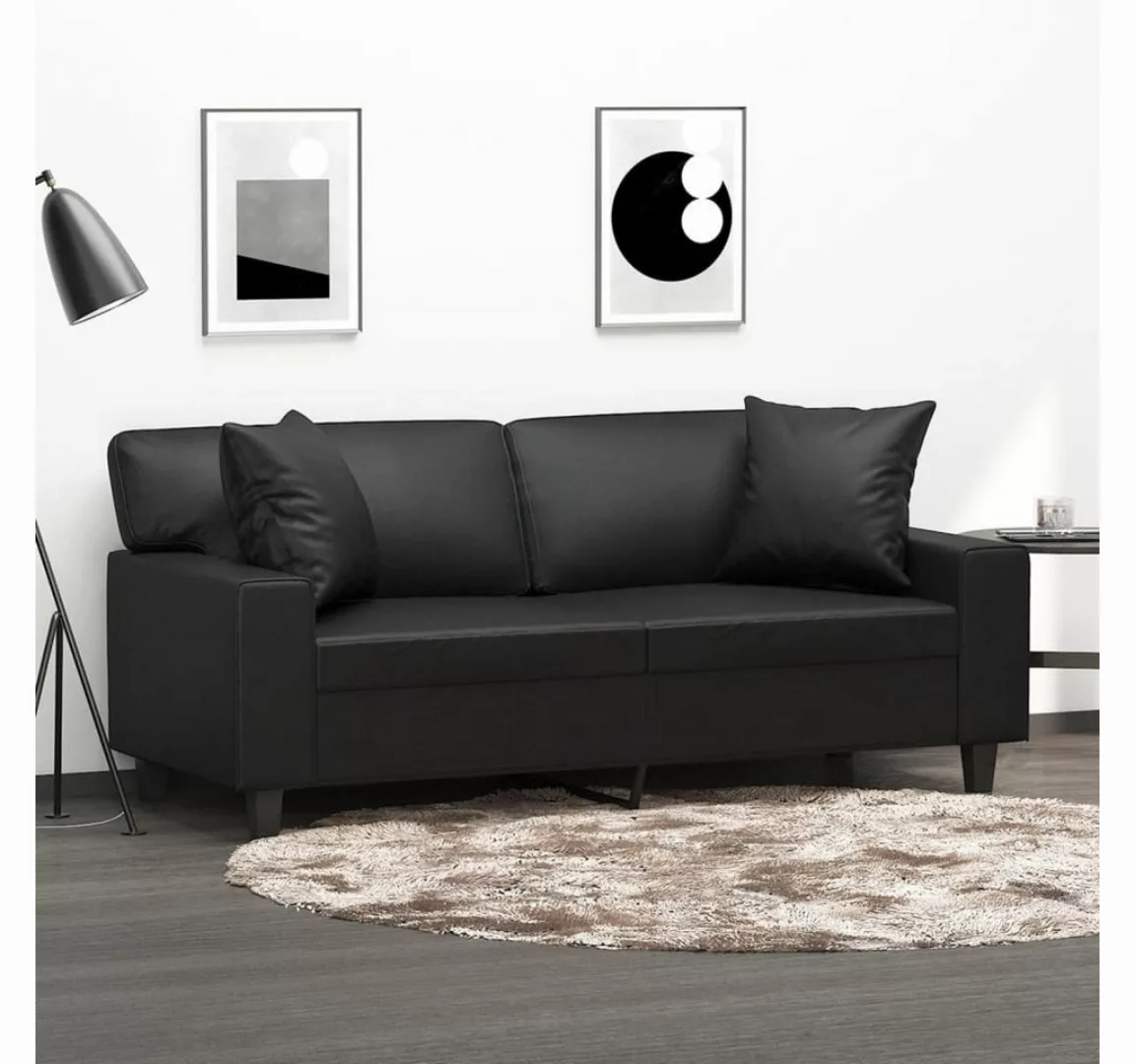 vidaXL Sofa Sofa mit Zierkissen Kunstleder, 140 cm, 2-Sitzer günstig online kaufen