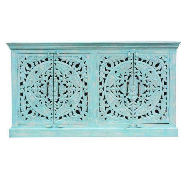 Oriental Galerie Unterschrank Indien Sideboard Saira Türkis 160 cm günstig online kaufen