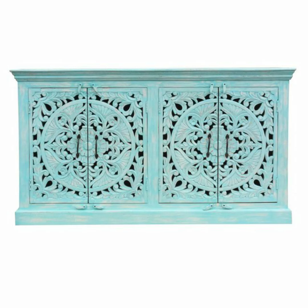 Oriental Galerie Unterschrank Indien Sideboard Saira Türkis 160 cm günstig online kaufen