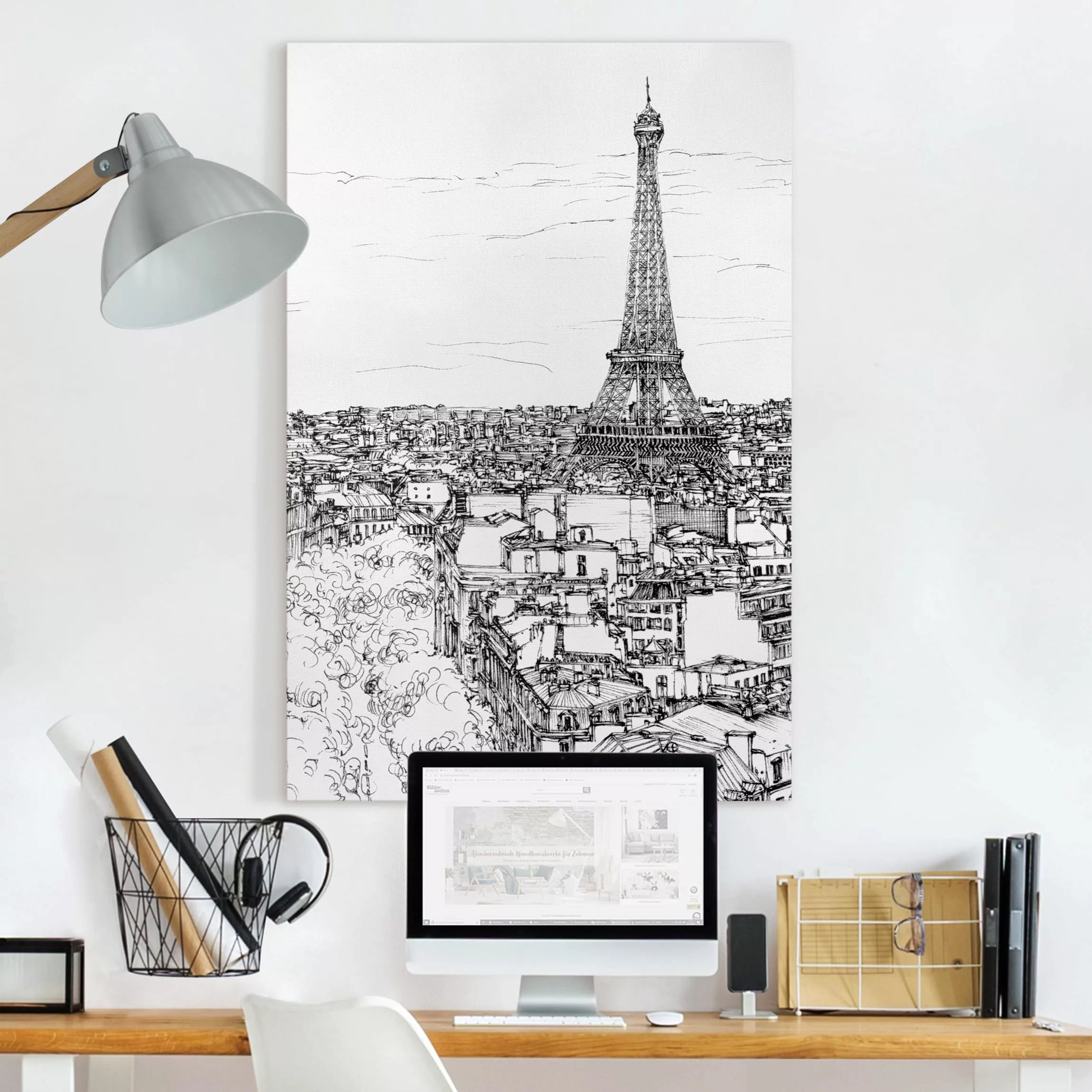 Leinwandbild - Hochformat Stadtstudie - Paris günstig online kaufen