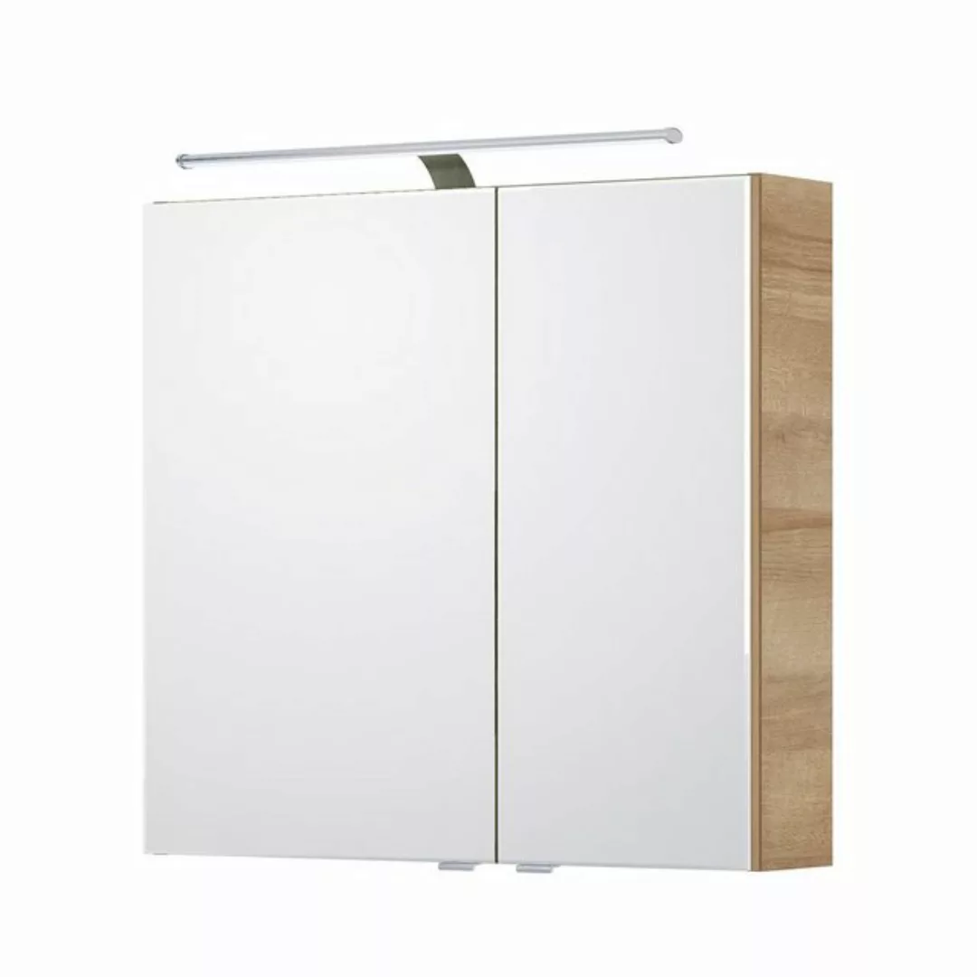 Badezimmer Spiegelschrank, 75cm breit, mit LED Aufbauleuchte in Riviera Eic günstig online kaufen