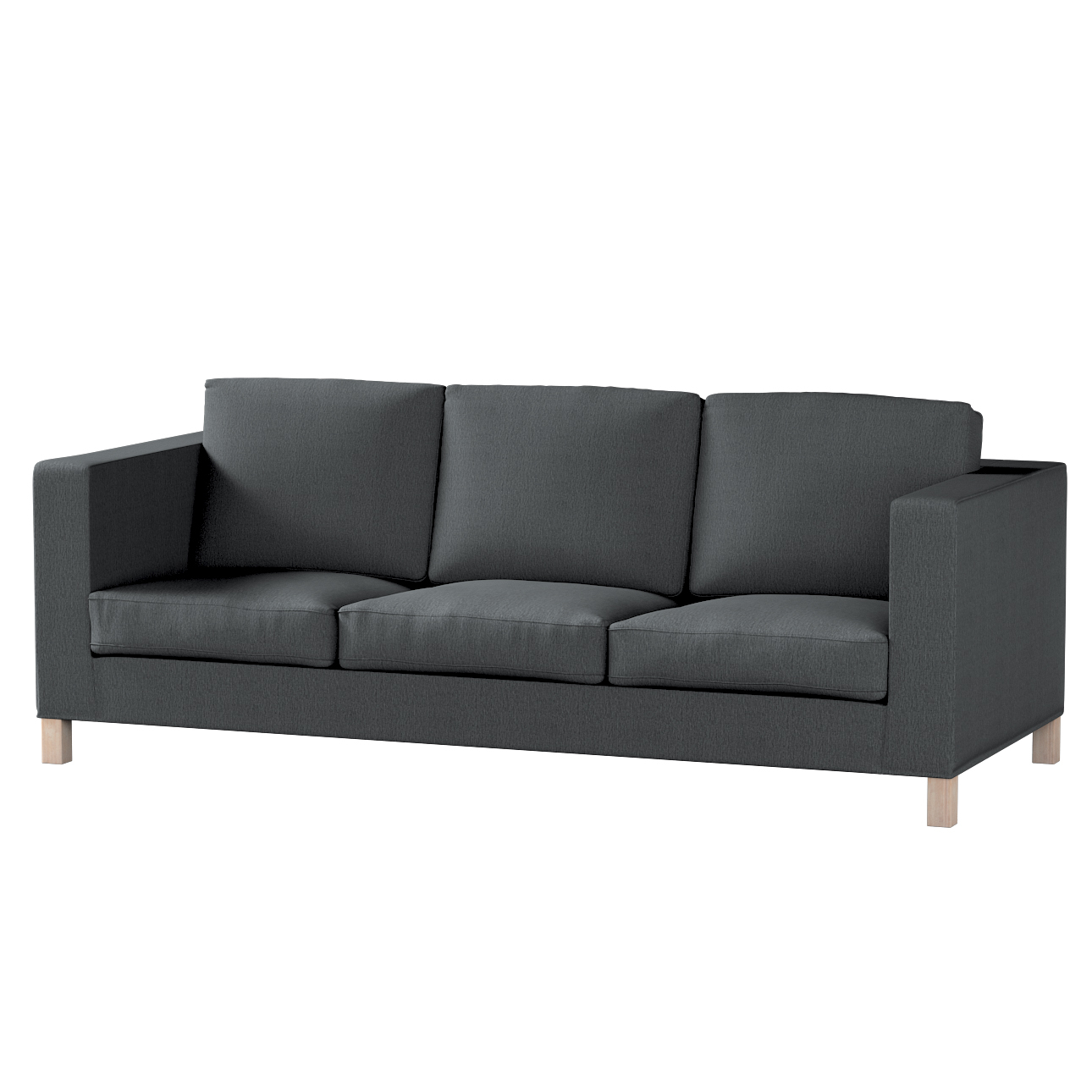 Bezug für Karlanda 3-Sitzer Sofa nicht ausklappbar, kurz, stahlgrau, Bezug günstig online kaufen