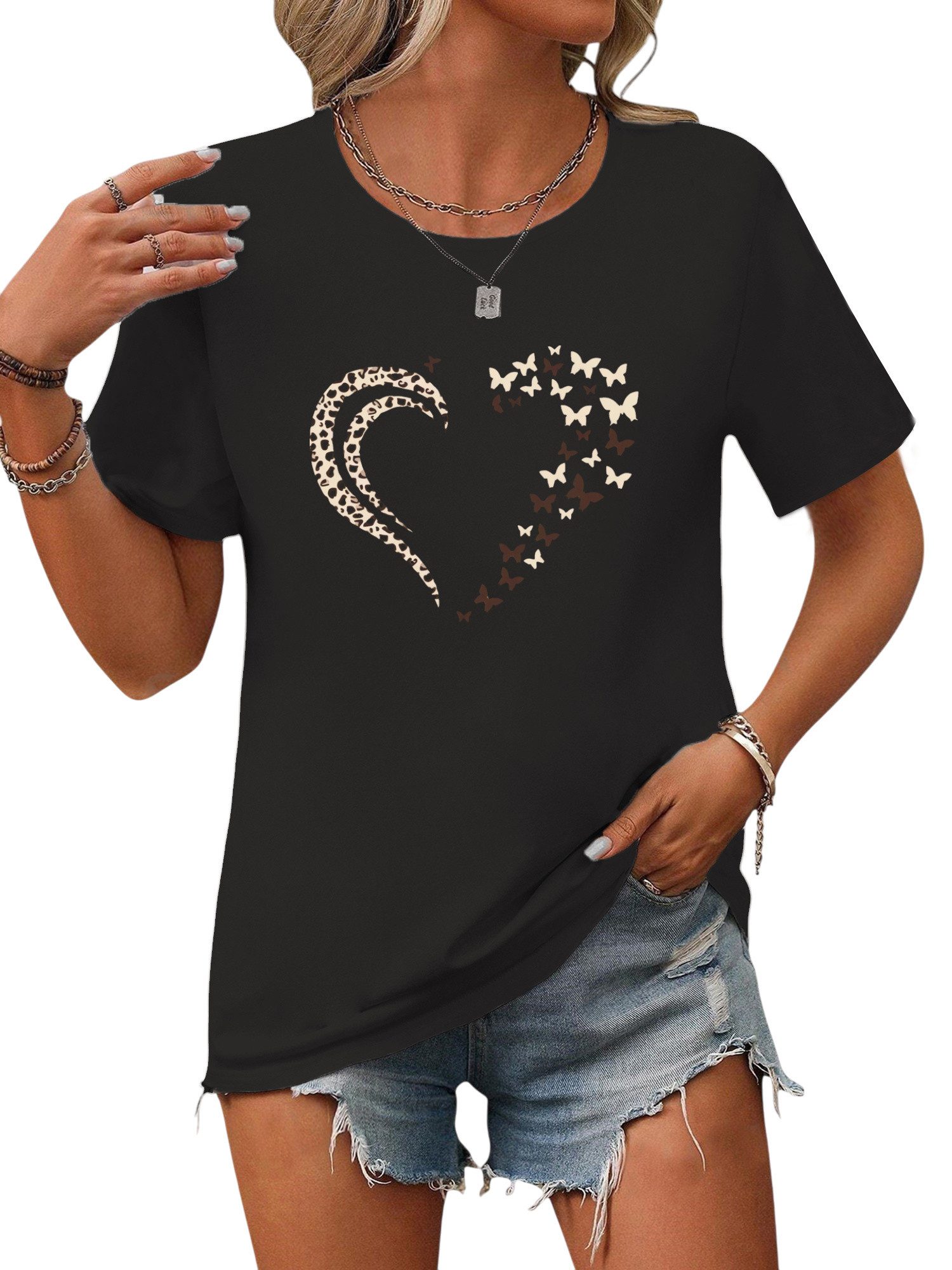 PYL Kurzarmbluse Damen Sommer Casual Kurzarmbluse günstig online kaufen