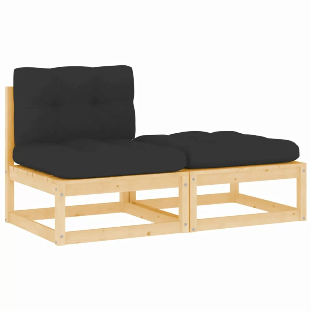 2-tlg. Garten-lounge-set Mit Kissen Massivholz Kiefer günstig online kaufen