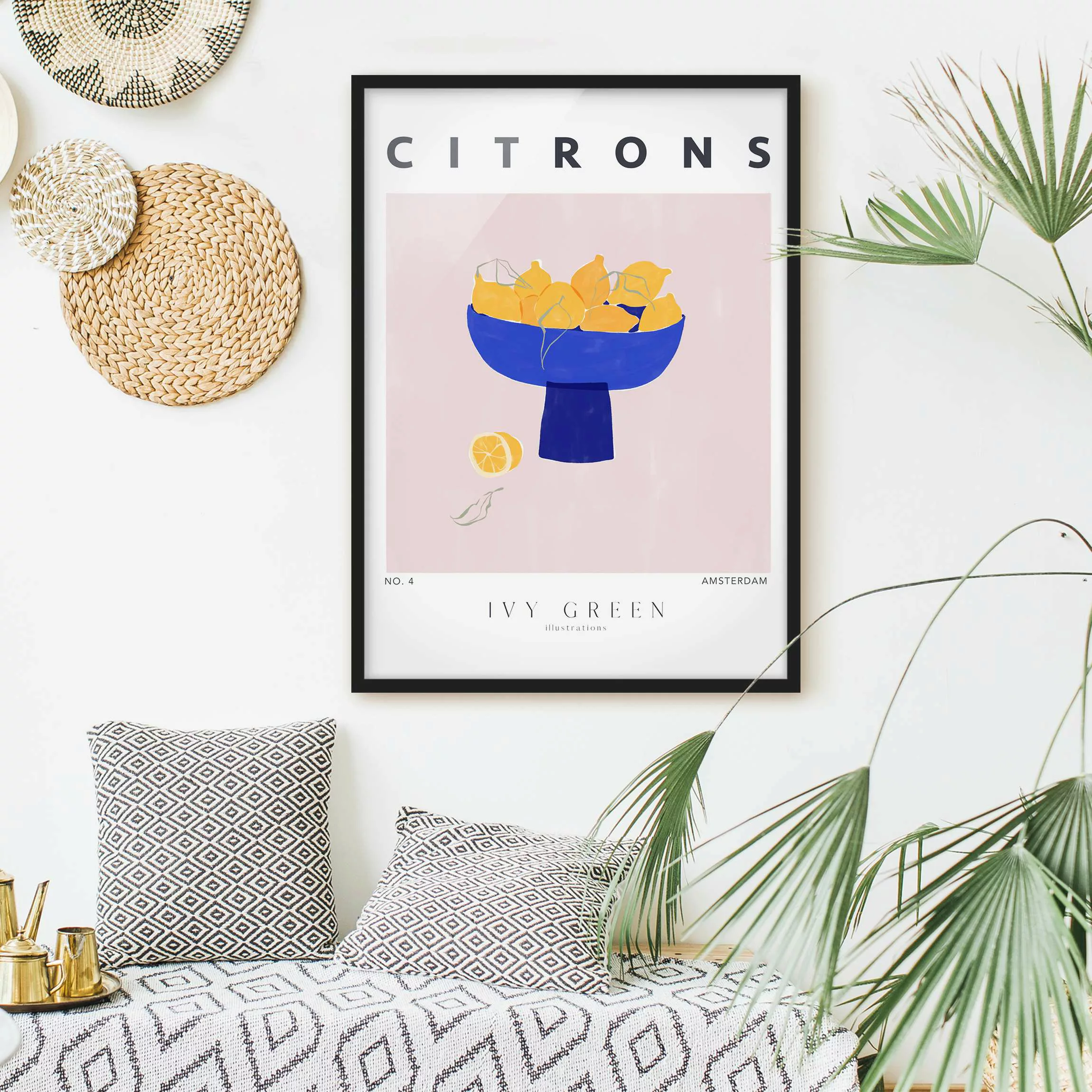 Bild mit Rahmen Ivy Green Illustrations - Citrons günstig online kaufen