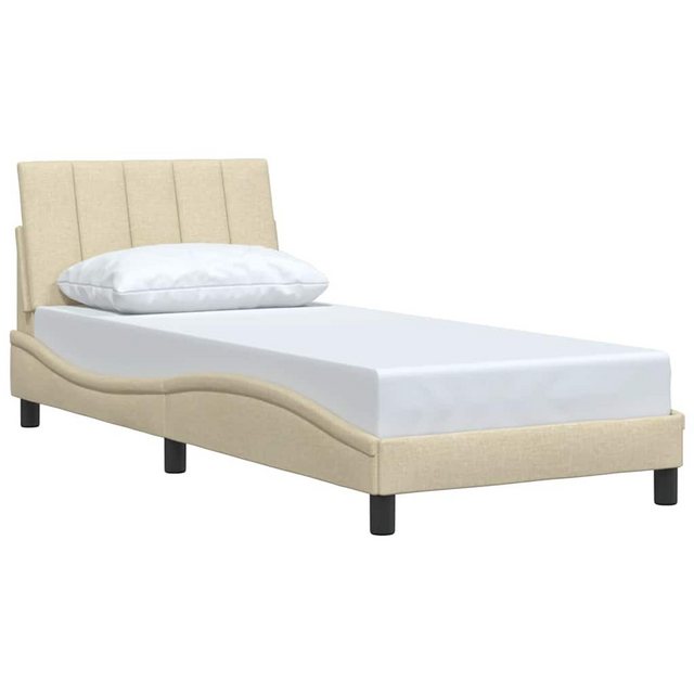 vidaXL Bett Bettgestell ohne Matratze Creme 80x200 cm Stoff günstig online kaufen