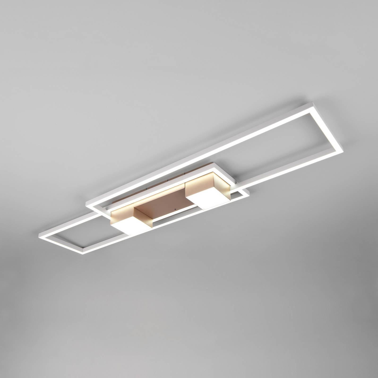 LED-Deckenlampe Albany, braun, 100 x 28 cm, Alu, CCT dimmbar günstig online kaufen