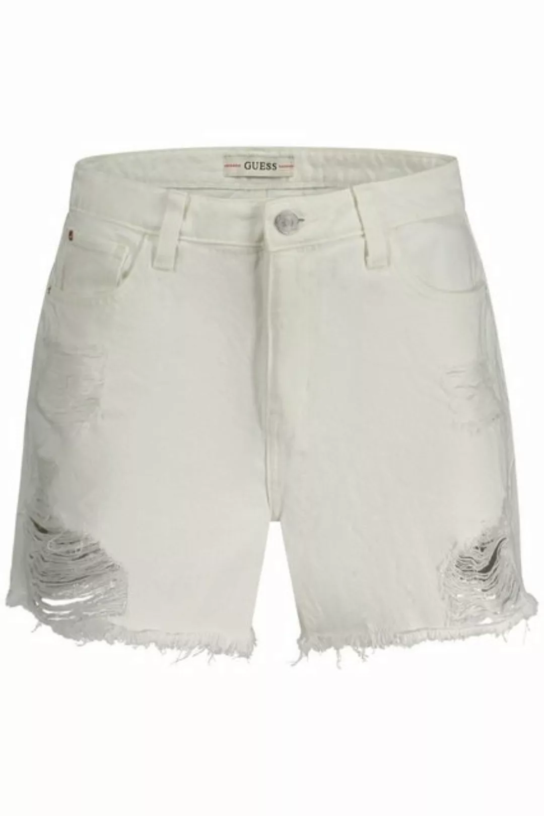 GUESS JEANS 2-in-1-Shorts Weiße Damen Jeans Shorts, Used-Look, recycelte Ba günstig online kaufen