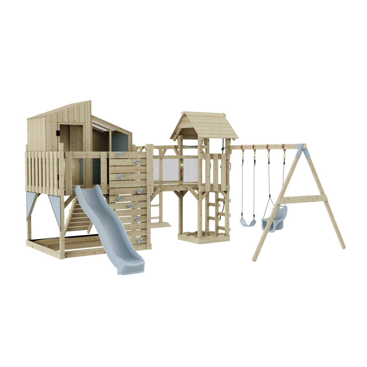 OutdoorToys Spielturm Emma mit Babyschaukel Eisblau günstig online kaufen